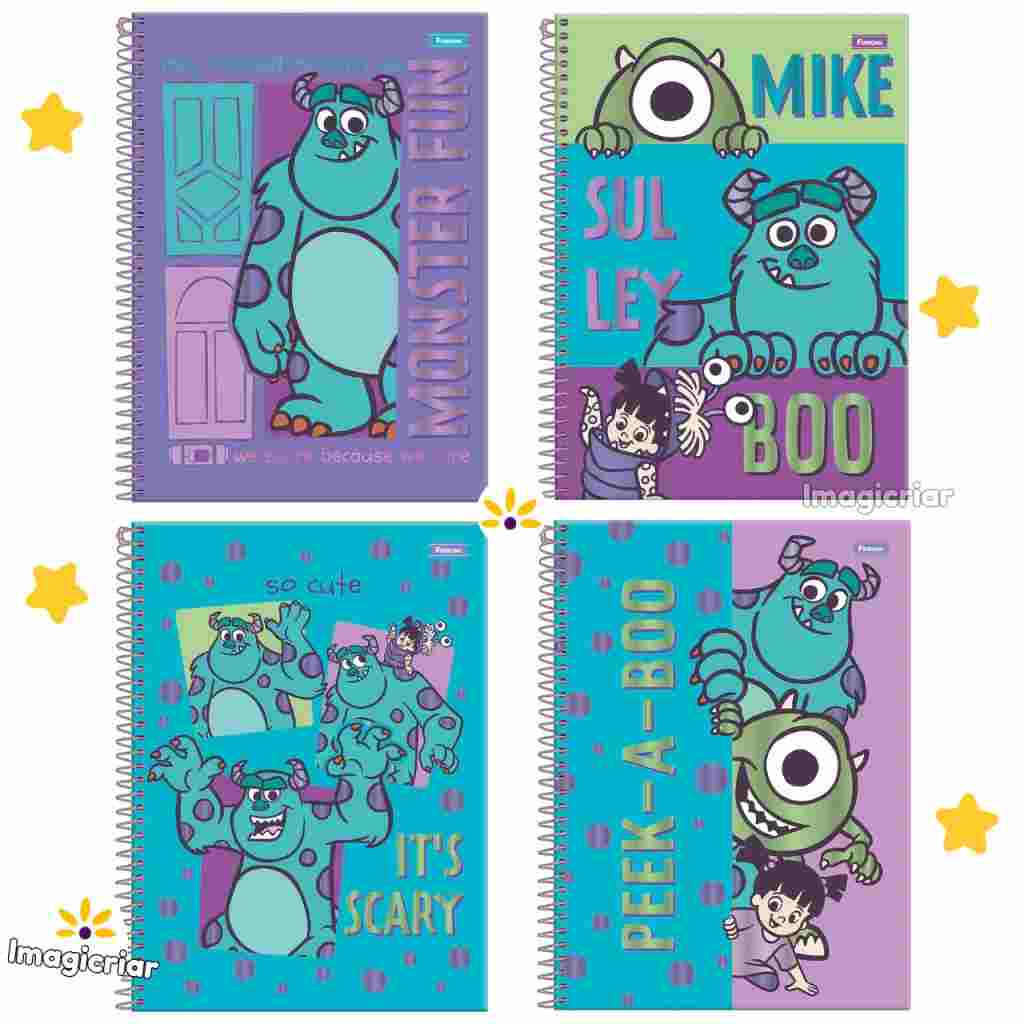 CADERNO ESPIRAL 1/4 MONSTROS SA